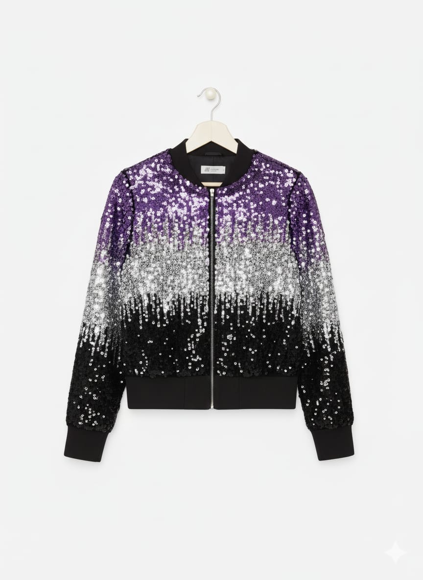 H&M Sequined bomber jacket W-18/ L-21