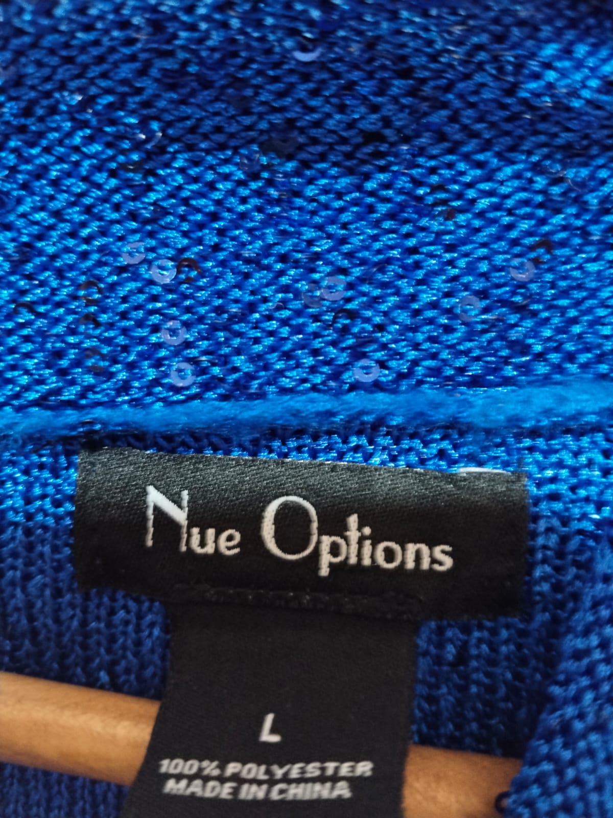 Nue Options Sweater Large NWT  Sequins Pullover Cowl Neck Long Sleeve  W-20 / L-26