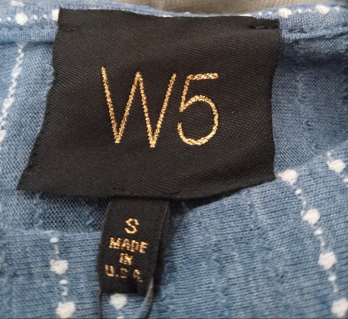 W5 Cap Sleeve Tie Waist Women’s Top Blue & White W-17.5 / L-25