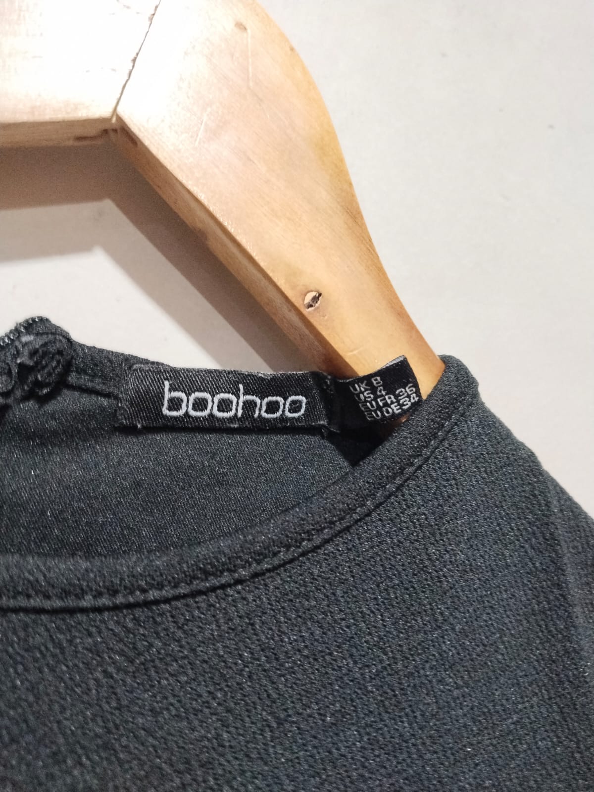 BOOHOO Black Long Sleeve Wide Leg Jumpsuit UK8 - W-15/ L-50