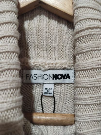 FASHION NOVA Kitten Soft Rib Turtleneck Sweater - Taupe W-21 / L-17