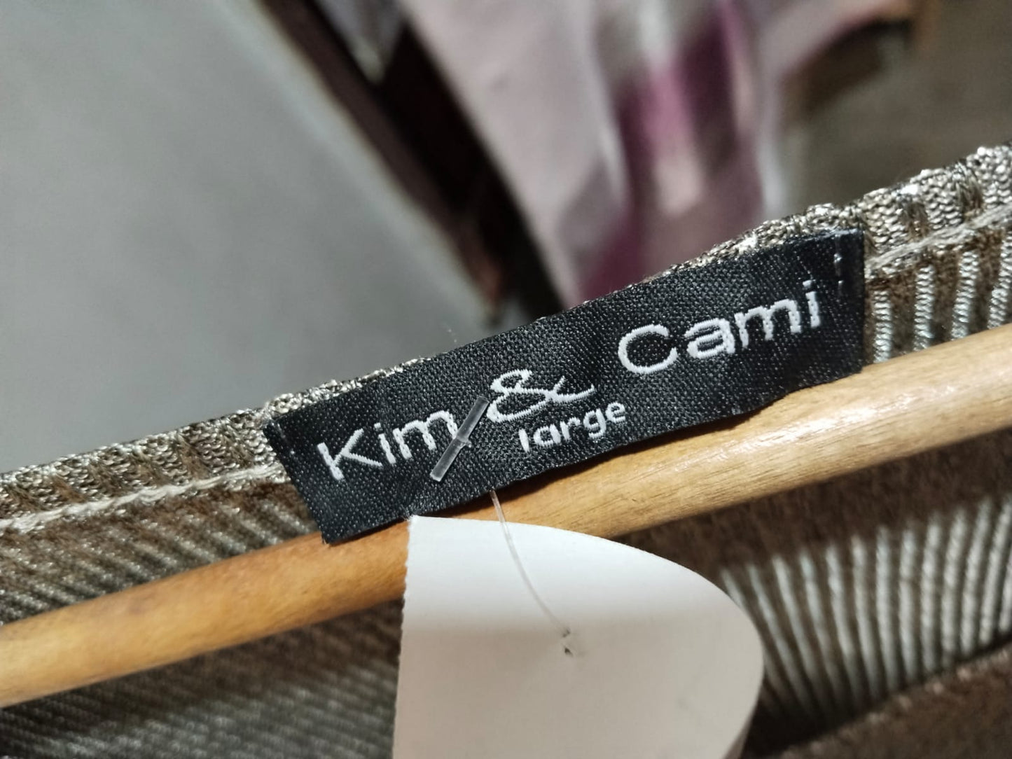 Kim & Cami Women Silver Metallic Short Sleeve Knot Tie Top W-21 / L-23