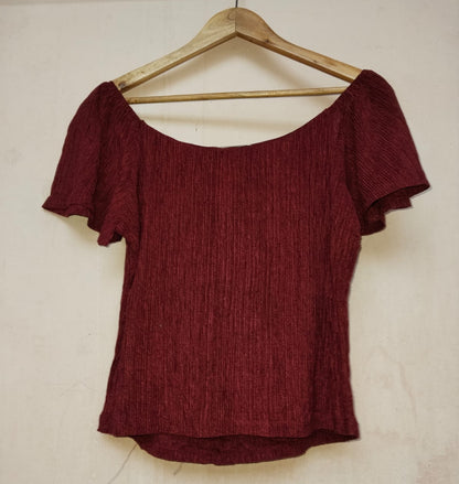 LUSH TOP Off The Shoulder Button Up W-17/ L-19