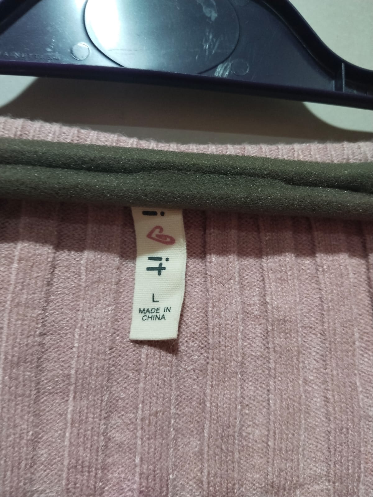 Women's L Crop Top Long Sleeve Faux Wrap Light Purple Mauve sweater W-17 / L-18