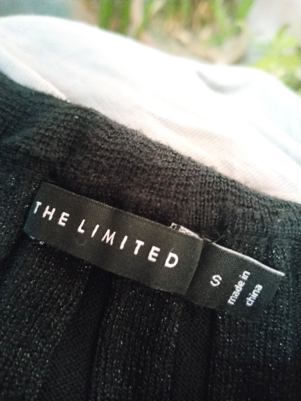 THE LIMITED Black Front Tie Cropped Sweater