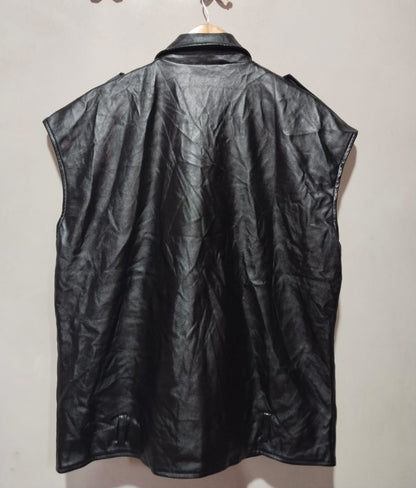 MISSGUIDED Leather Sleeveless Jacket W-22/ L-26.5