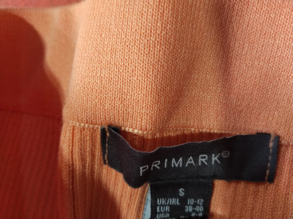 Primark Orange High-Waist Ribbed Knit Skirt W-26 / L-31