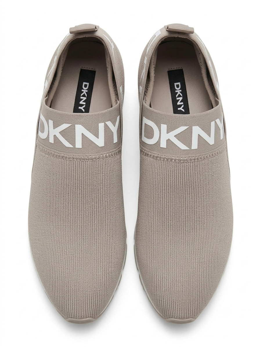 DKNY|EU38|PK8| Women's Knit Slip-On Sneakers – Taupe / Beige