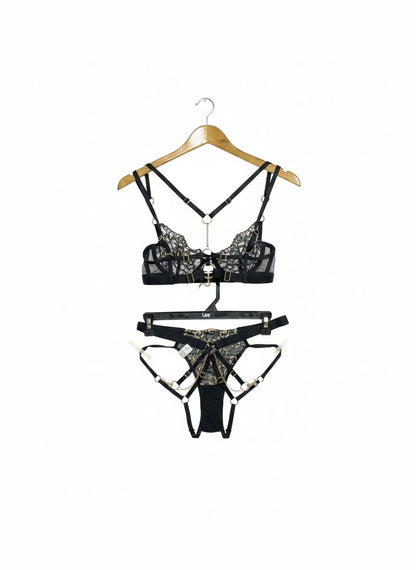 Bluebella Lumi Black Lace & Mesh Lingerie |SMALL
