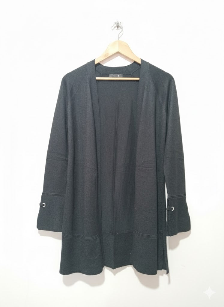 Tribekka 44 Flowing Open Front Cardigan Black sweater W-18/ L-32