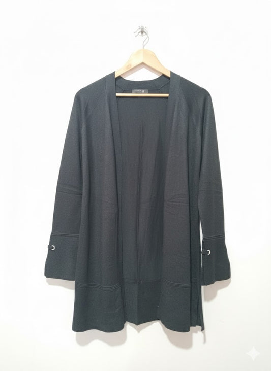 Tribekka 44 Flowing Open Front Cardigan Black sweater W-18/ L-32